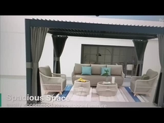 Pergola in metallo resistente alle intemperie con illuminazione a LED