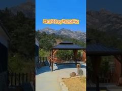 Gazebo esterno con tetto rigido metallo con tetto rigido gazebo con tenda e rete